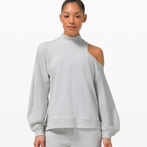 NWT Lululemon LA Asymmetrical Cut-out Crew Terry Sweatshirt in Vapor Sz 12